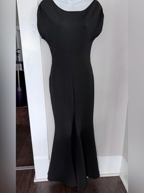 NWOT  Black Maxi Dress Flare Hem Small